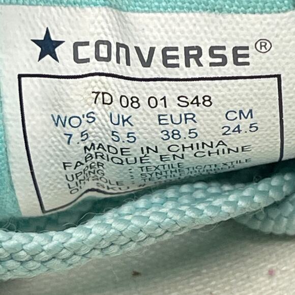 Converse Chuck Taylor All Star CTAS Shoes Womens 7.5 Black Peace Signs Casual - Picture 8 of 8